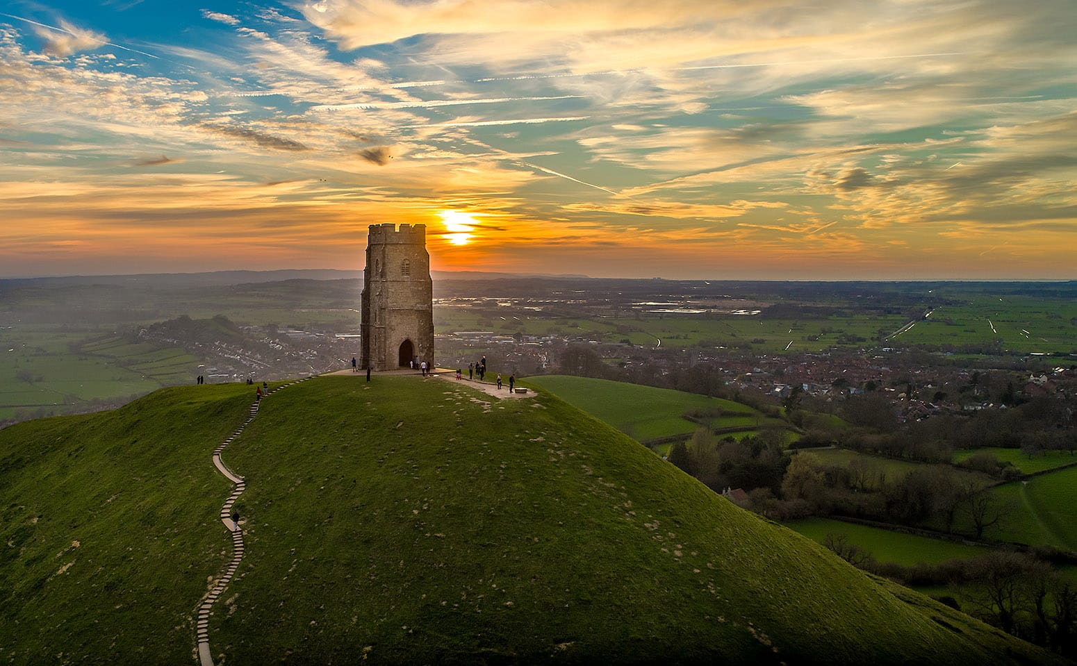 Sunset at Glastonbury Tor