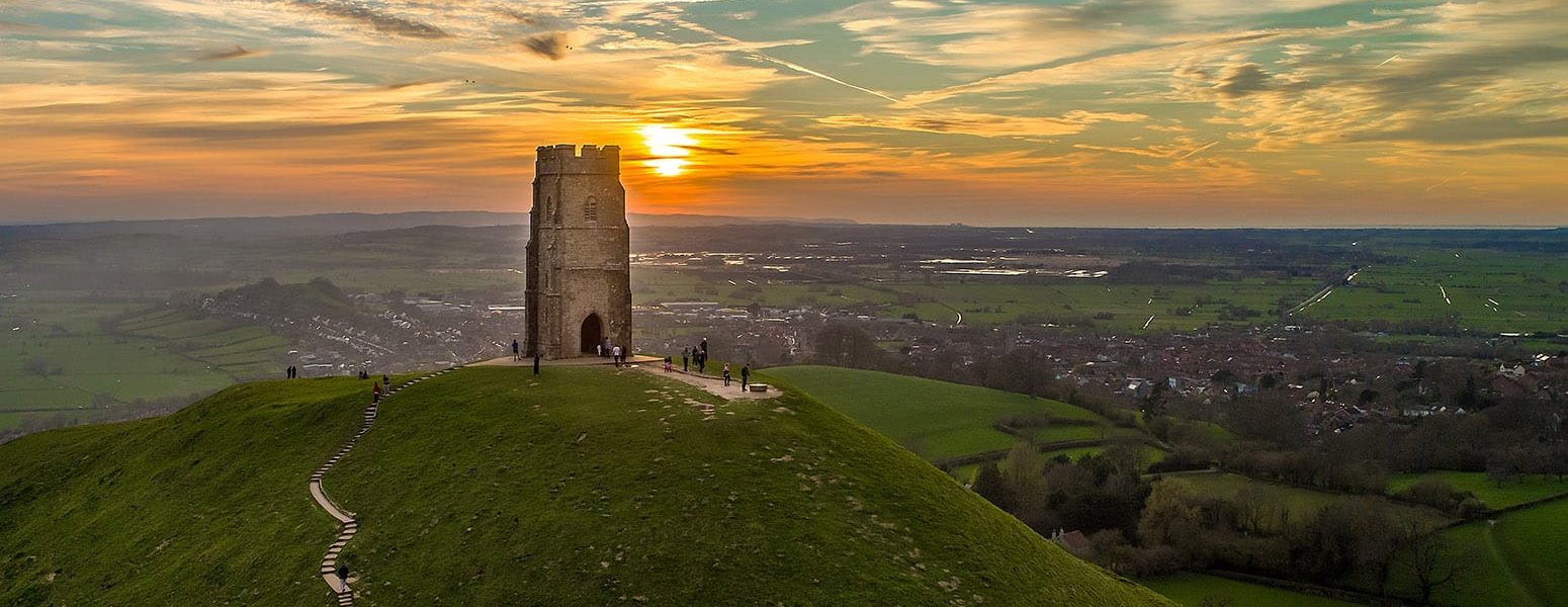 Sunset at Glastonbury Tor