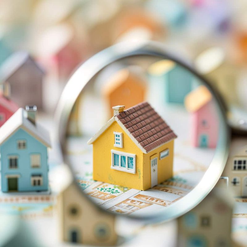 Real estate concept of house search for rent or to buy, resident