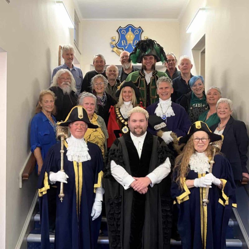 An image of Glastonbury Town Councillors, Macebearers, and the Town Crier