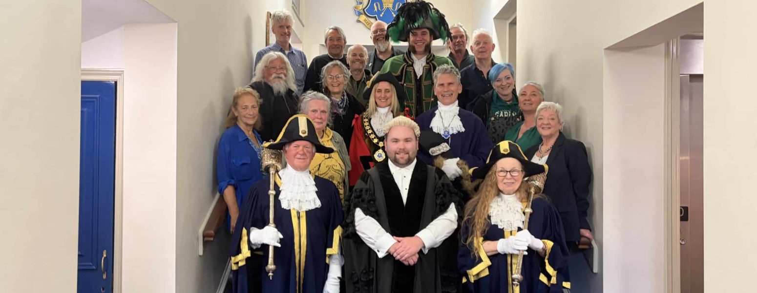 An image of Glastonbury Town Councillors, Macebearers, and the Town Crier