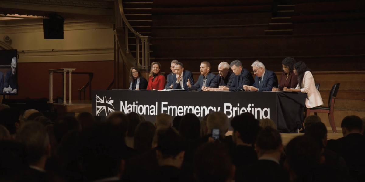 A group of scientists at the National Emergency Briefing