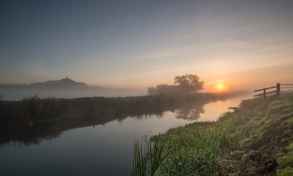 sunrise over Glastonbury Tor