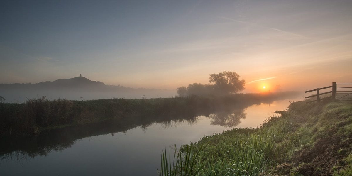 sunrise over Glastonbury Tor